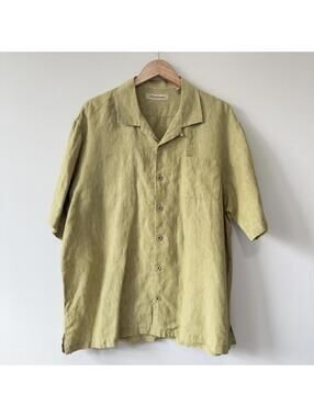 Tommy Bahama XL Sea Grass Pure Linen Short Sleeve Button Up Camp Shirt - Size XL